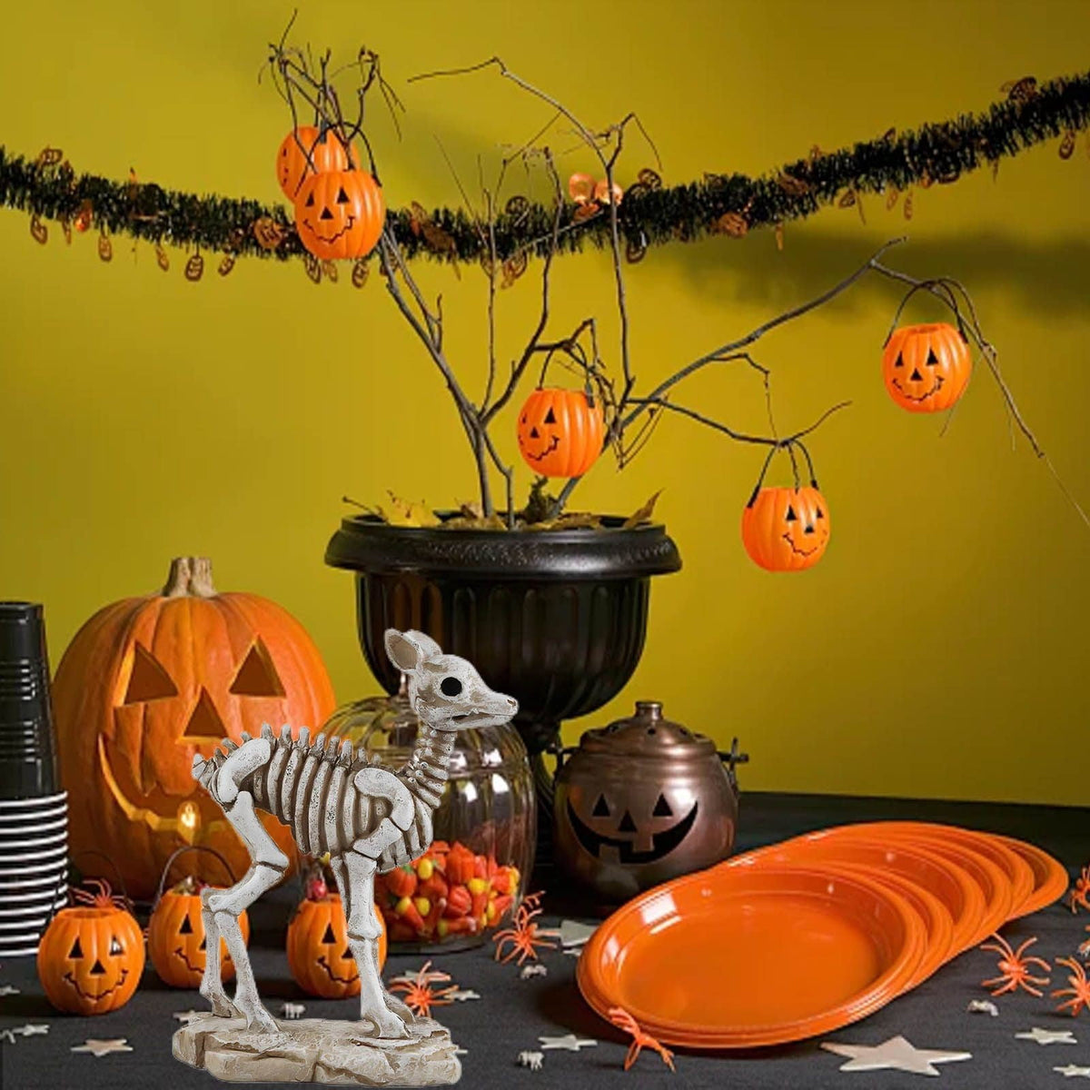 amlbb Halloween Decorations Indoor Outdoor Cow Skeleton, 2025 New Cow Skeleton Halloween Decoration, Cow Skeleton Halloween Decorative Prop Halloween on Clearance
