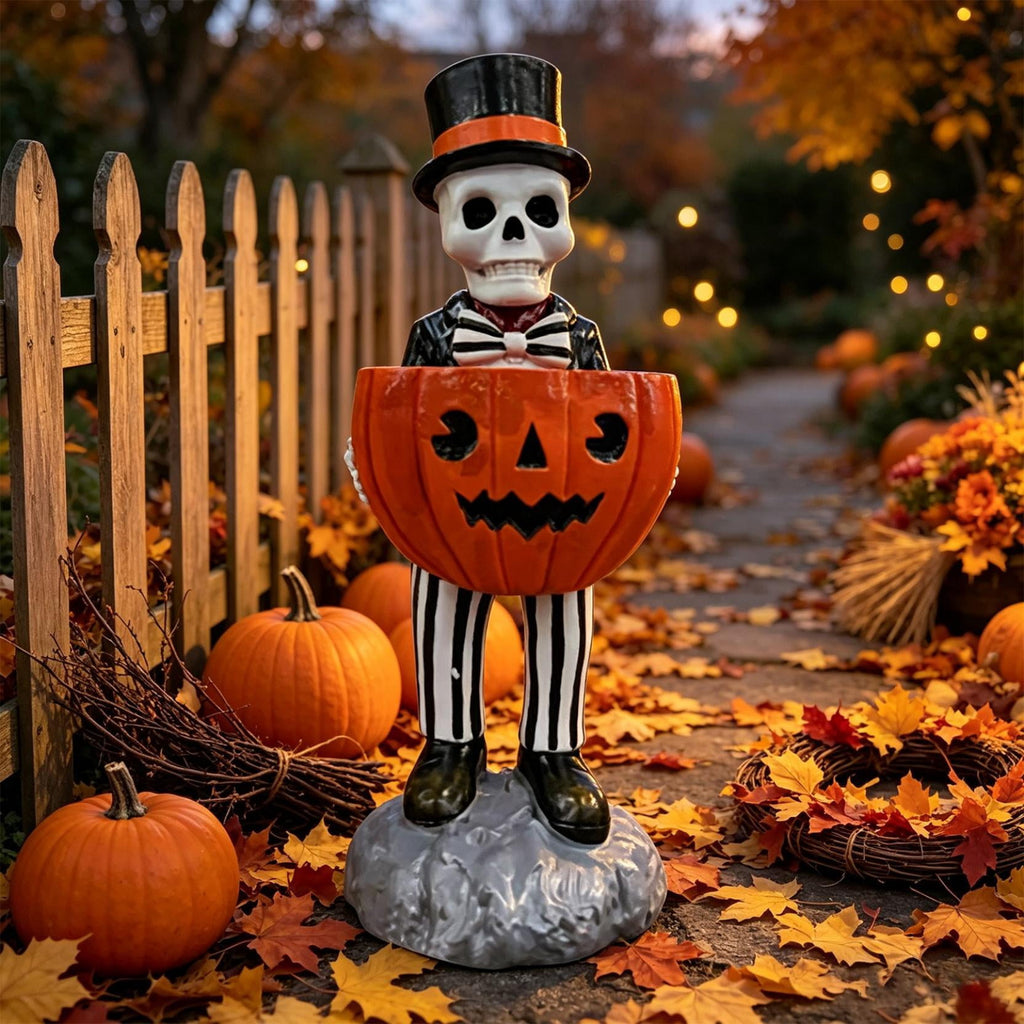 Light Up Ghost Pumpkin Candy Bowl Halloween Decor, Halloween Decorations Outdoor LED Glowing Ghost Candy Pumpkin Bowl, Fall Front Porch Yard Indoor Table Ghosts Treat Bowls Decor