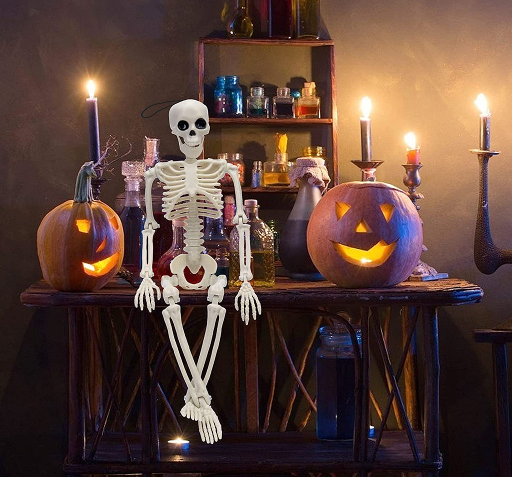 Happiwiz Skeleton Halloween Decor Adjustable Full Body White Plastic Decoration