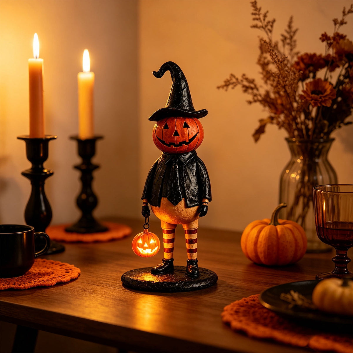 Lighted Halloween Ghost Candy Bowl, Cute LED Ghost Holding Pumpkin Candy Bucket for Trick or Treat, Outdoor Halloween Decorations for Front Porch, Indoor Yard Patio Halloween Decor