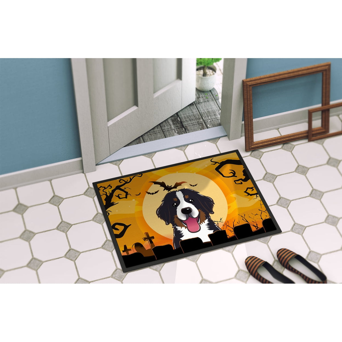 Carolines Treasures BB1795JMAT Halloween Bernese Mountain Dog Indoor & Outdoor Mat- 24 x 36 in.