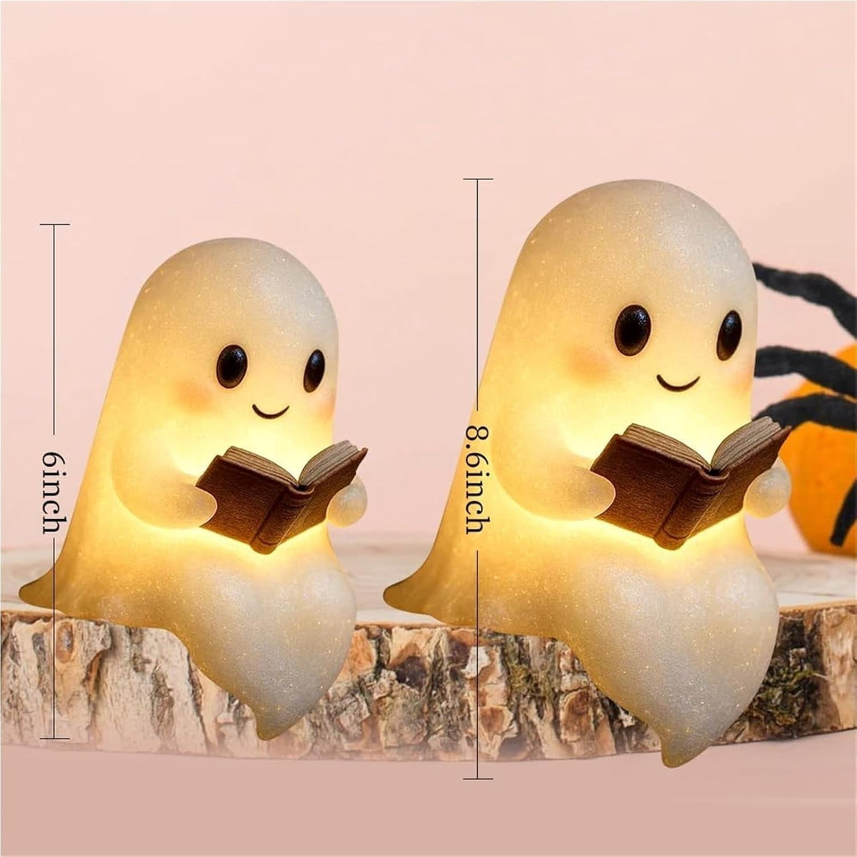 Halloween Ghost Night Light, Cute Ghost Playing The Guitar Lamp, Ghost Warm Lighted Figurine Lamps for Party Bedroom Study Room Home Dorm, Halloween Decor Indoor