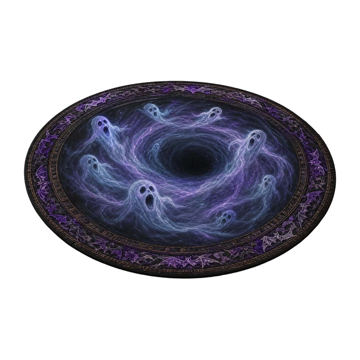 Win s Way 3D Illusion Round Halloween Rug Optical Illusion Doormat Non- Washable Entryway Decor Spooky Fall Front Door Mat for Party Decoration Available in 15.8/23.6/31.5 Inch