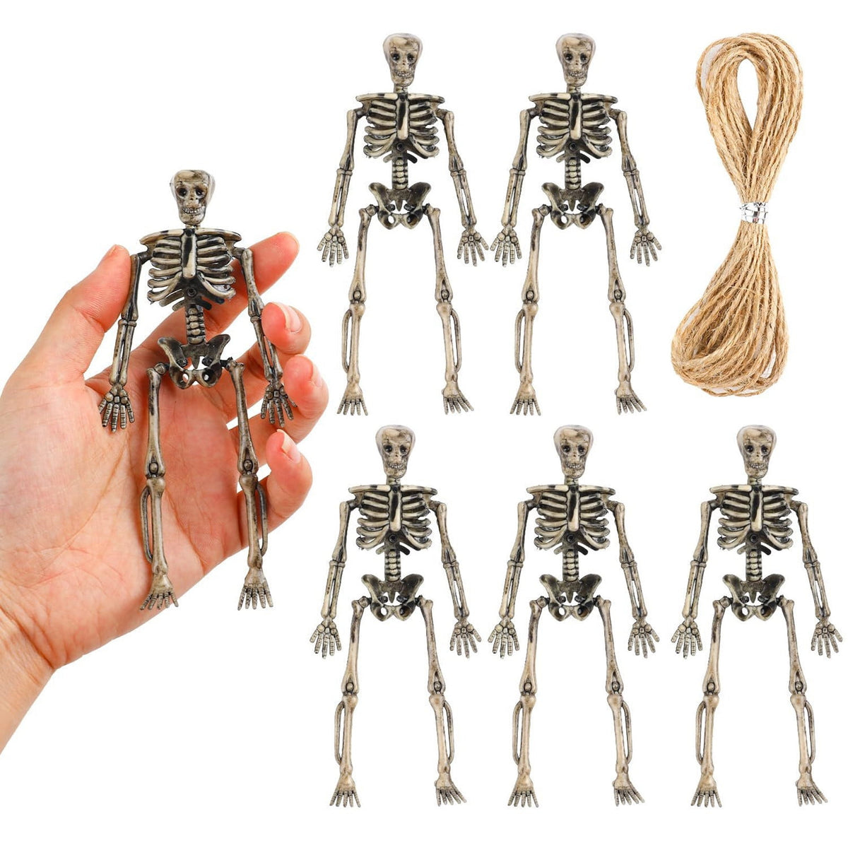 Realistic White Plastic Half Torso Skeleton Tabletop Prop, Detailed Human Half Skeleton Halloween Desktop Decor, Weatherproof Indoor Outdoor Reusable Spooky Party Ornament