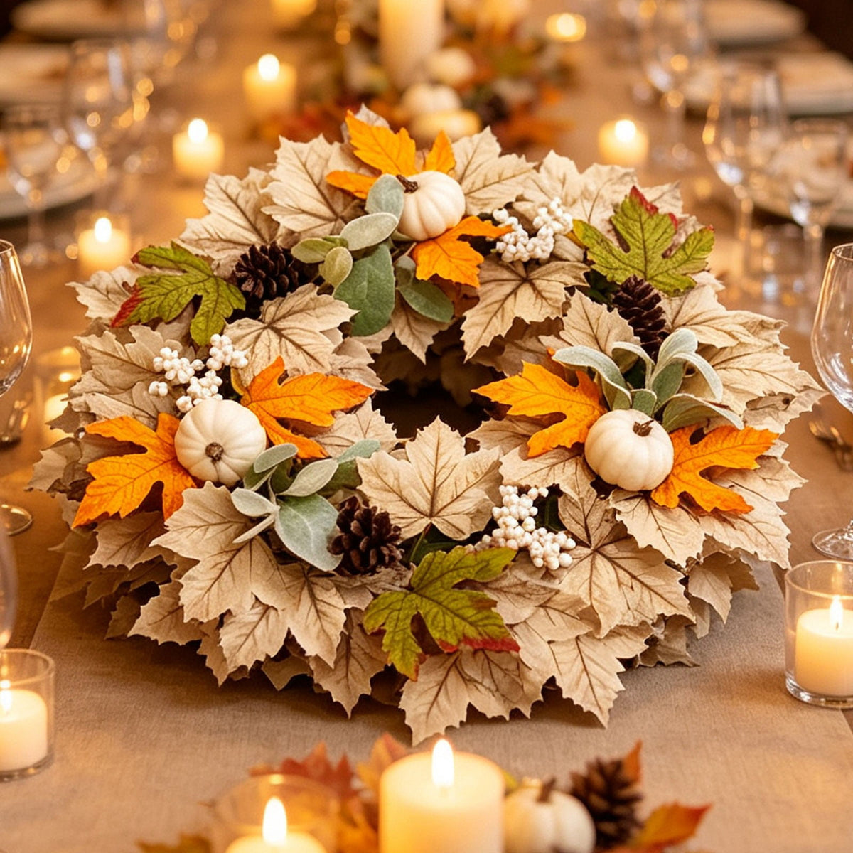 Fall Wreaths for Front Door, Farmhouse Autumn Wreath with Pumpkin Decorations, Fall Door Wreath Outdoor Indoor Thanksgiving Harvest Fall Decor