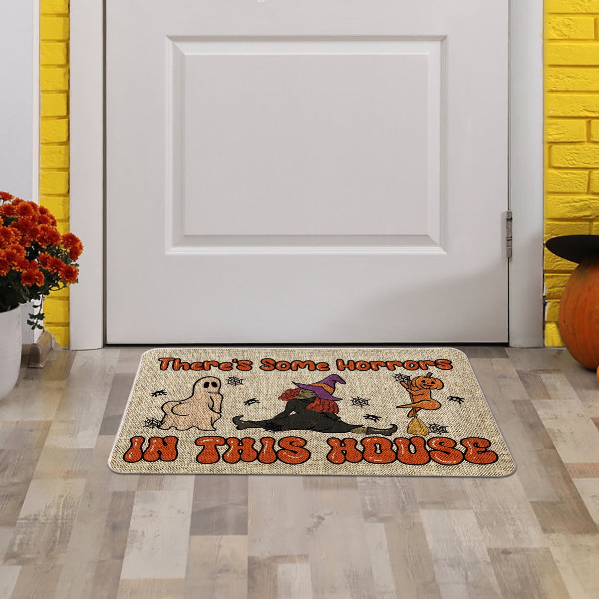 Kbndieu Halloween Door Mat, Halloween Pumpkin Rug Welcome Mats Outdoor for Front Door, Non Slip Floor Door Mat for Outside Front Porch Entryway Decor, 24 x 16 Inch