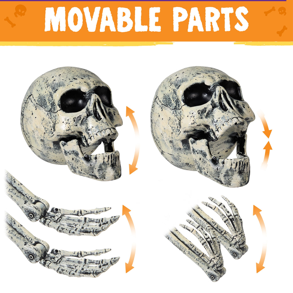 Joyfy 2 Pack Skeleton Hands Halloween Decoration Outdoor,13 inch Bloodstain Zombie Arm with Ground Stakes, Fake Arm Hands Prop Groundbreaker for Halloween Graveyard Lawn Decor