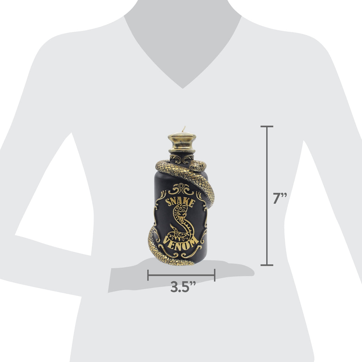 Snake Venom Potion Candle, Black and Gold, 6.7", Halloween by Way To Celebrate