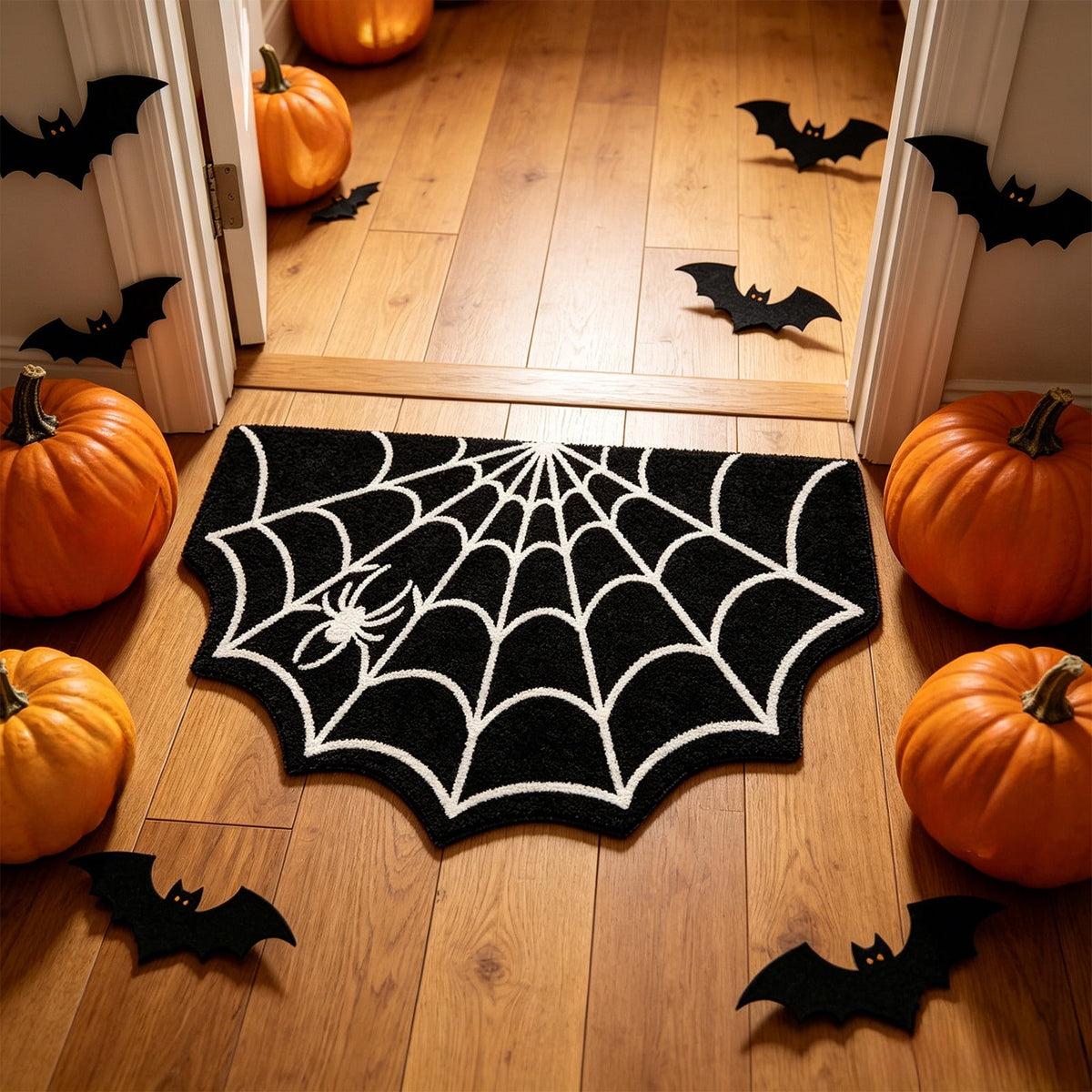 Halloween Decor White Ghost Rug 24x16 inches, Handmade Tufted Fluffy Aesthetic Area Rugs, Cute Soft Cool Non Slip Floor Carpet Bath mat, Living Room, Bathroom, playroom, Kitchen