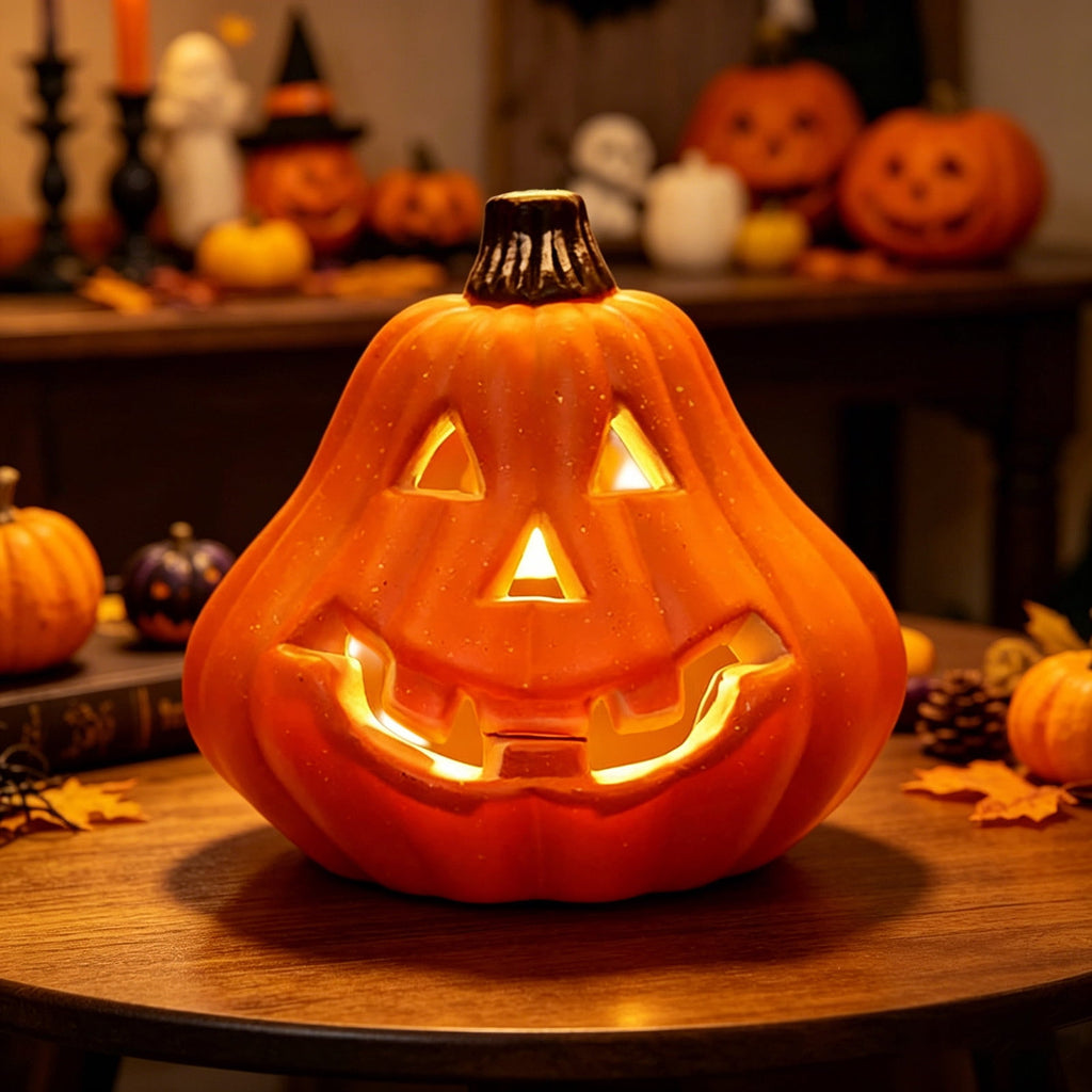 Large LED Lighted Halloween Pumpkin, Weather-Resistant Blow Mold Jack O Lantern Decoration for Outdoor Yard, Porch, Storefront, and Commercial Holiday Displays