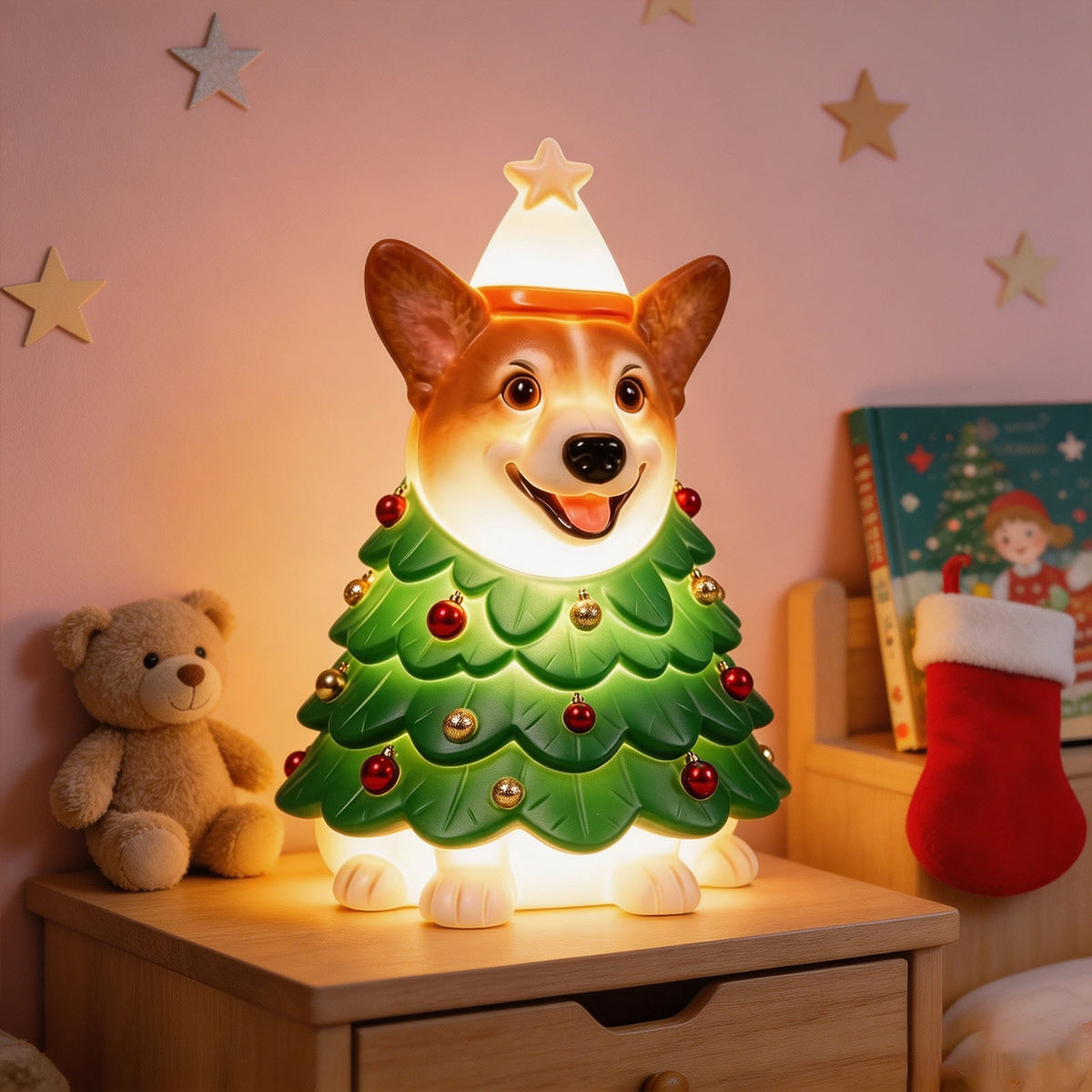 Clearance! Halloween Light‑Up Dog Figurine, 7.9in Scarecrow Dog Statue with Glowing Pumpkin, Waterproof Resin Table Yard Decor