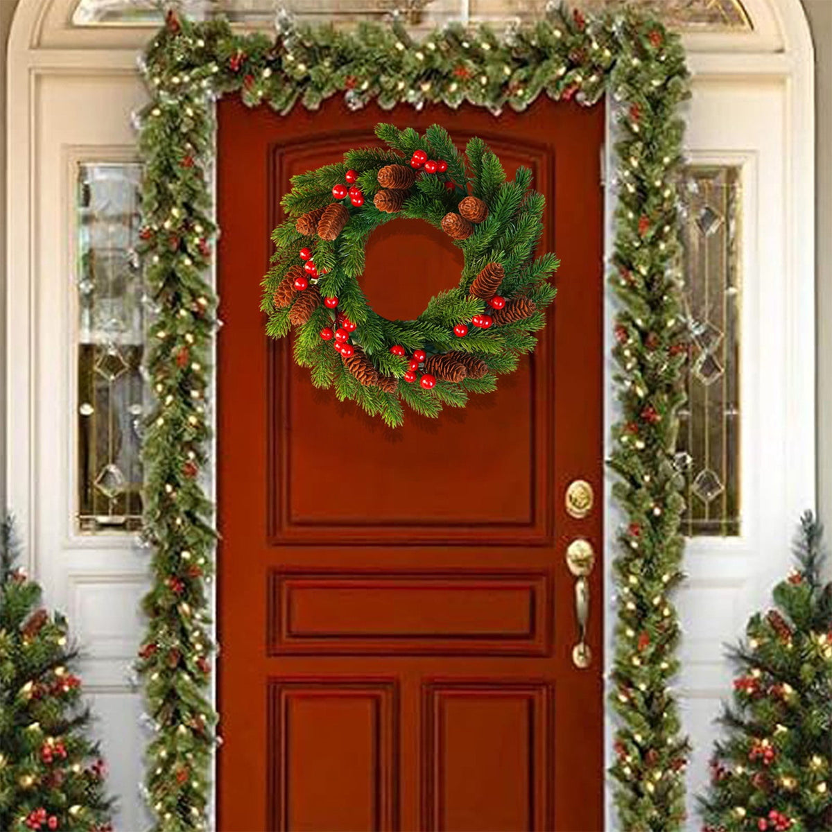 YOTQUSKI Halloween Wreaths for Front Door, 17.7" Artificial Dead Branch Bat Wreath, Black Bat Twig Window Door Decorations Hanging Party Props