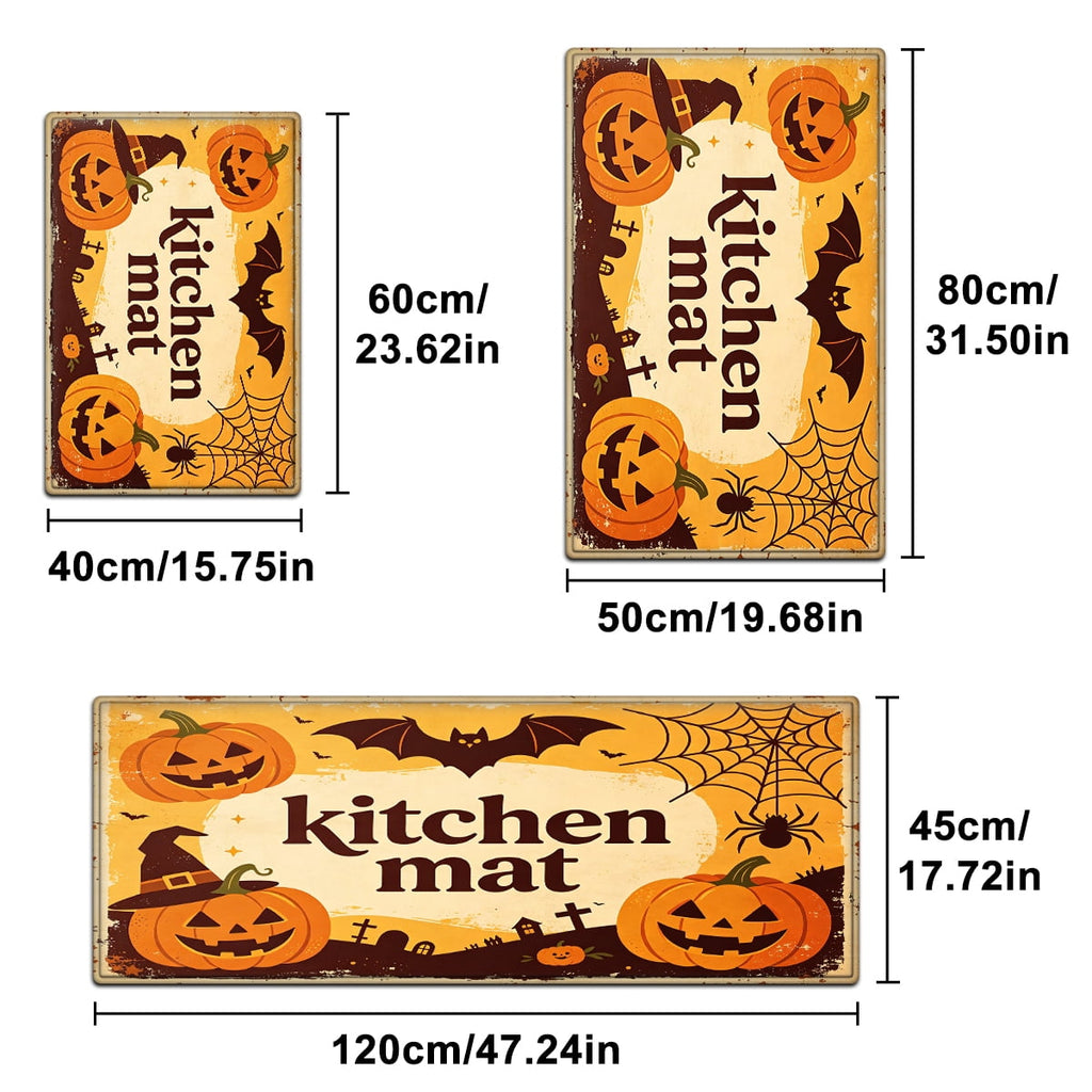 YIMEIS Halloween Orange Pumpkin Lantern Soft Non-slip 1Pc Flannel Mat and Kitchen Rugs,16''x24'',for Bathroom Entryway Bedroom