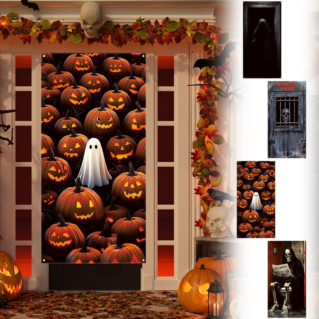 DAMAI Halloween Door Hanging Curtain Party Festival Scene Layout Supplies Decorative Porch Hanging Cloth