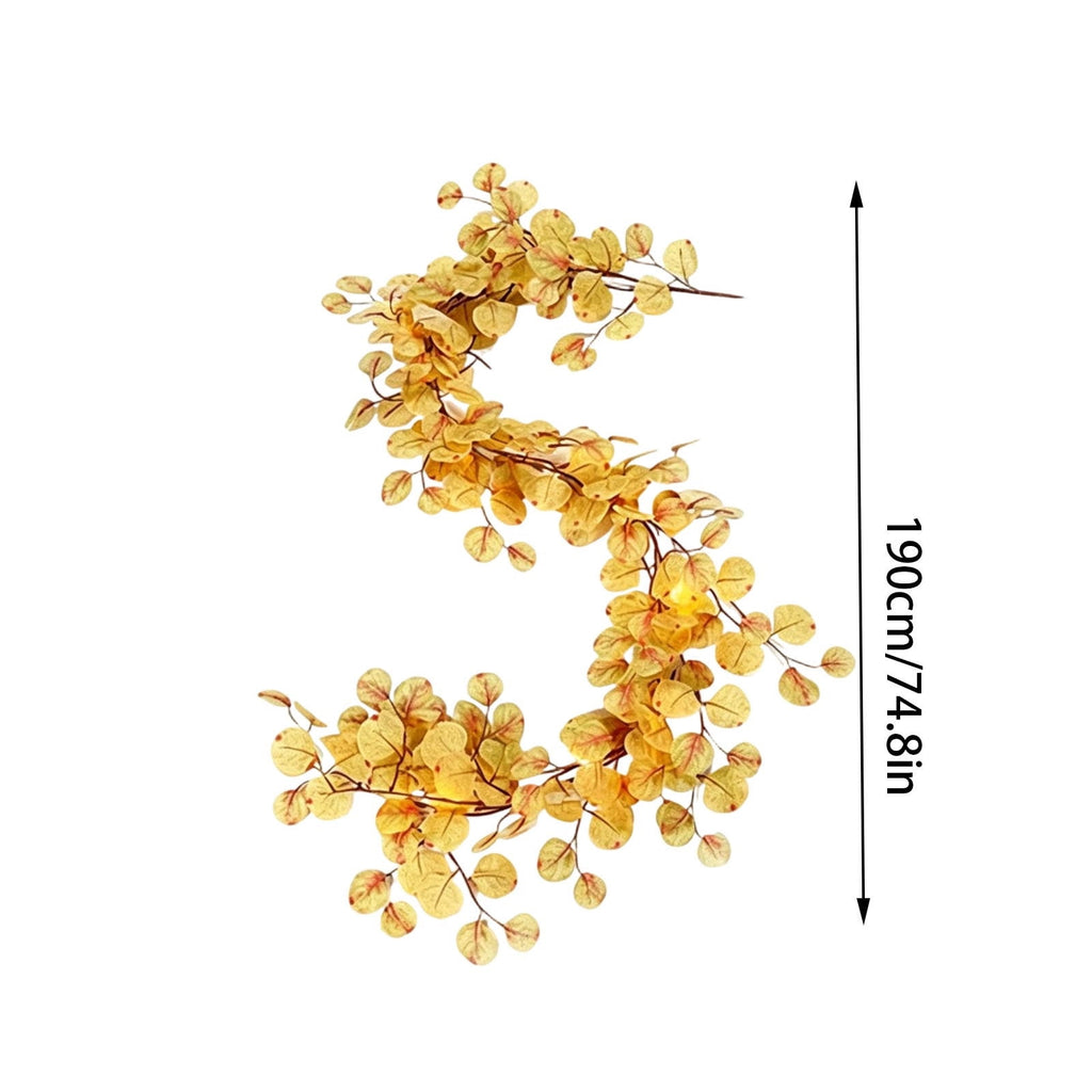 Chmadoxn 78.74" Halloween Thanksgiving Maple Leaf Garland with Mini Pumpkins & Berries, Artificial Fall Leaves Vine for Mantel Staircase Porch, Autumn Harvest Hanging Home Decor