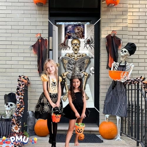 PMU Halloween Bathroom Door Cover, Halloween Decor, Door Decor
