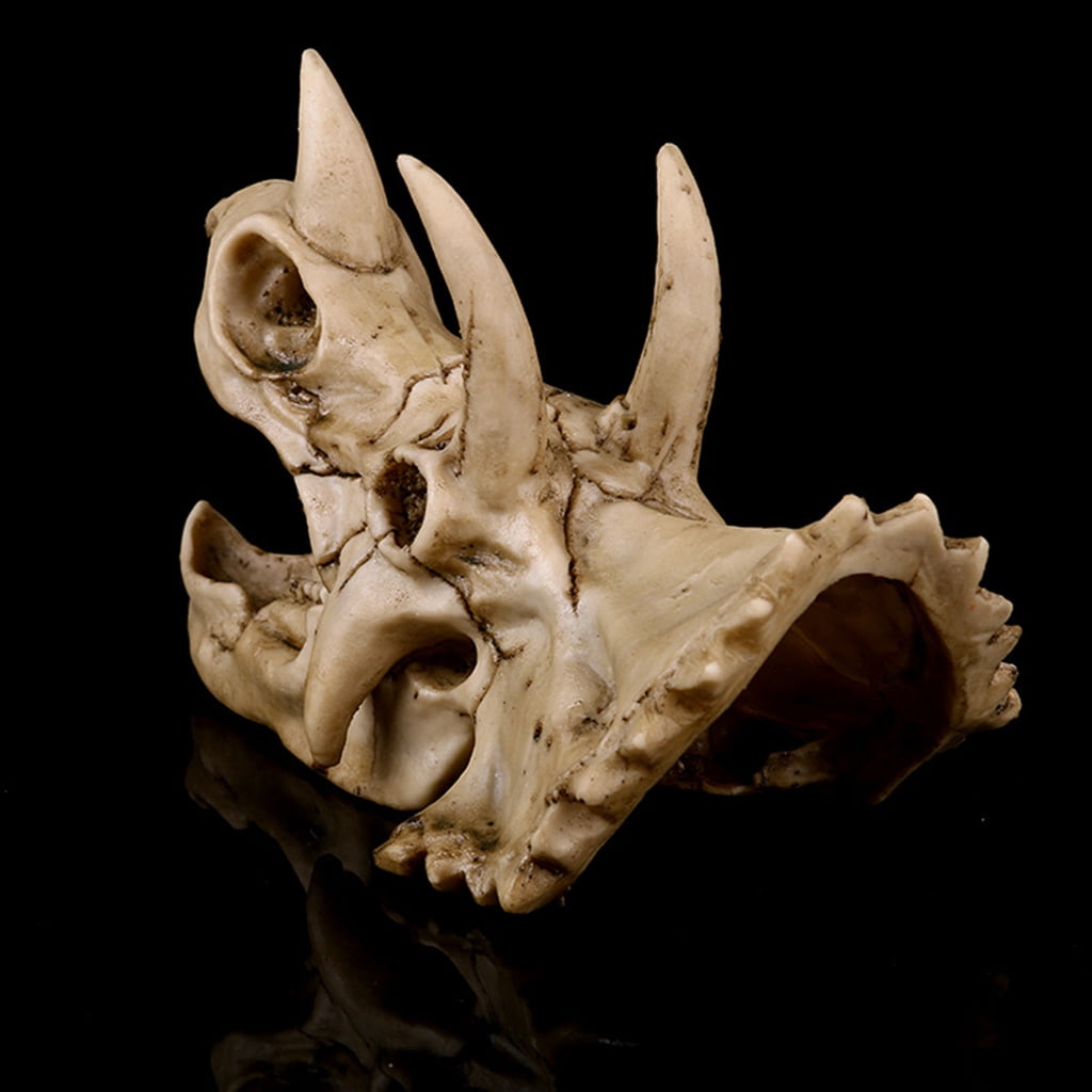 ZPAQI Triceratops Dinosaur Skull Resin Crafts Fossil Skeleton Teaching Model Halloween
