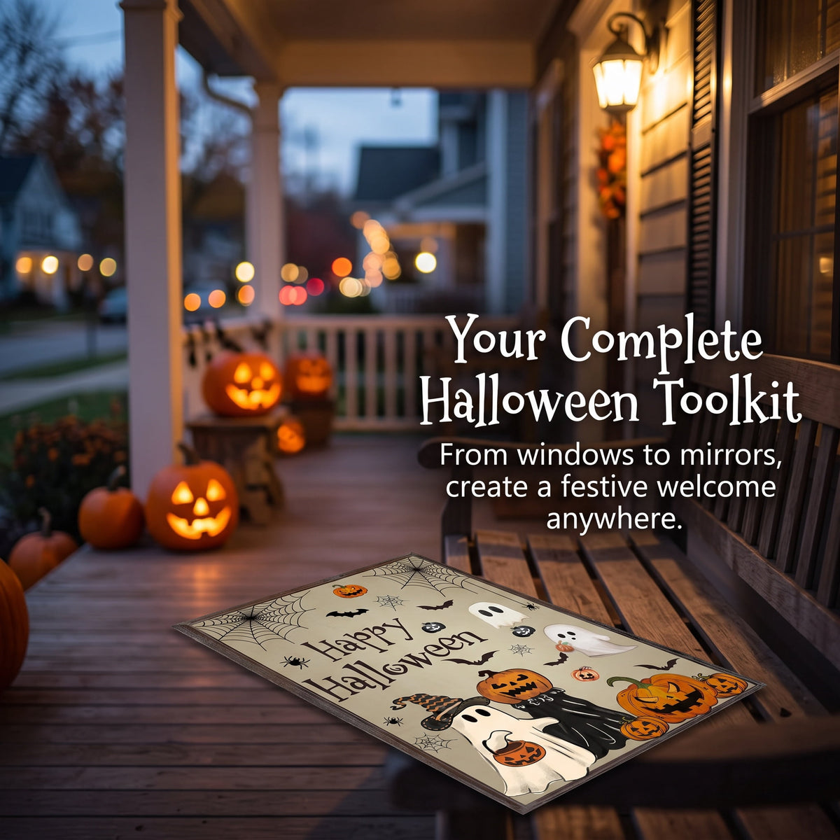 Halloween Window Clings Vintage Ghost Evil Pumpkin Bat Reusable Window Decals for Halloween Fall Party Supplies Home Glass Decor(6 Sheets)