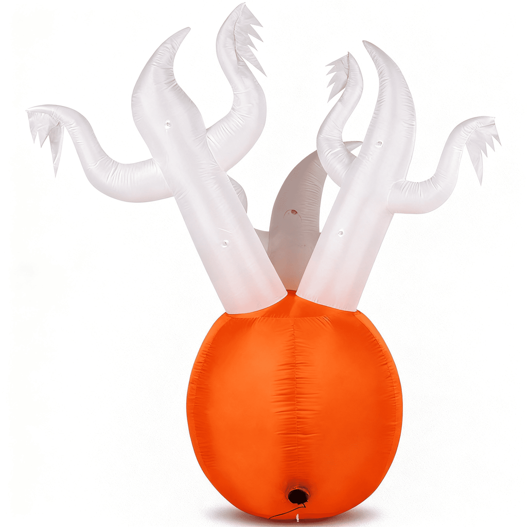 5.9FT Halloween Inflatable Pumpkin Ghost, Built-in LED Lights, Waterproof Polyester for Yard/Garden