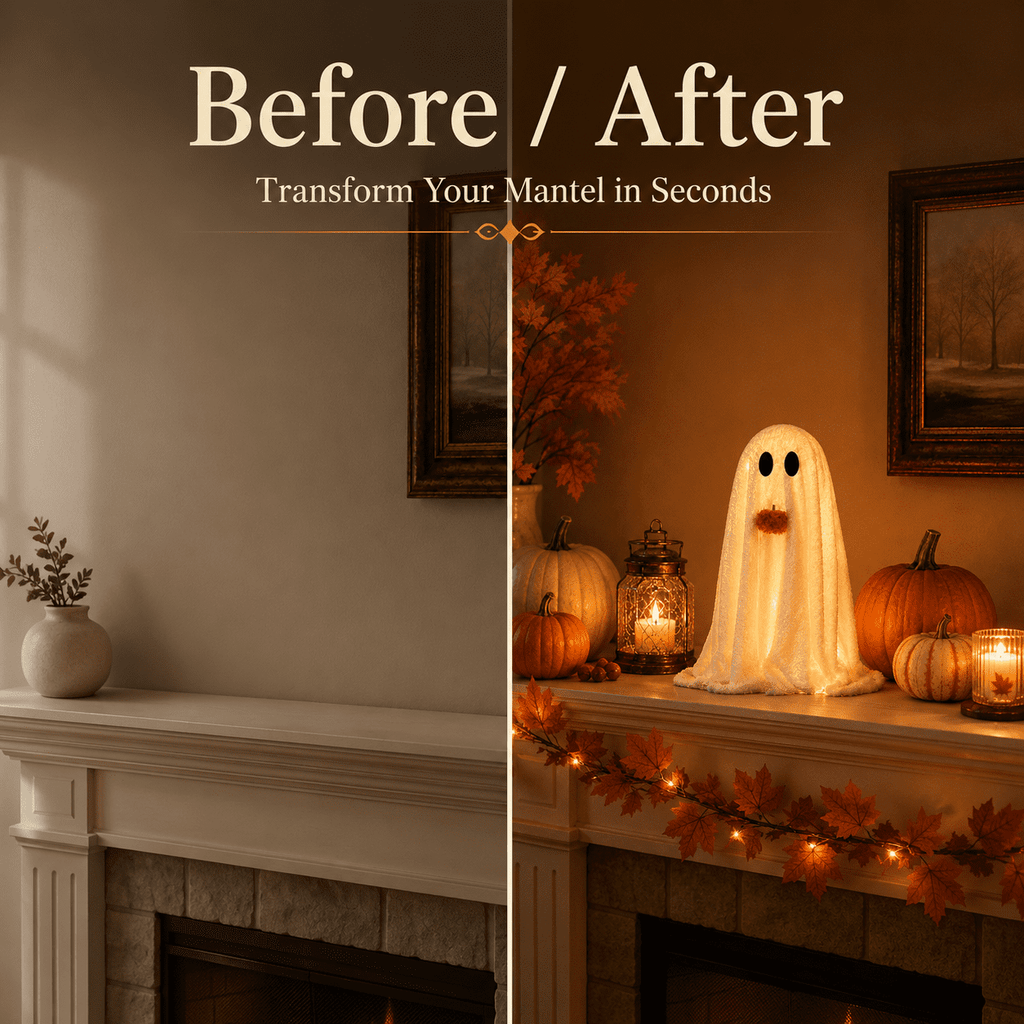 Diceymbol 11.81 Inch Halloween Ghost Night Light, Witch Hat Ghost Lamp with Jack O Lantern, Halloween Decorations Indoor for Table Mantel Party Decor
