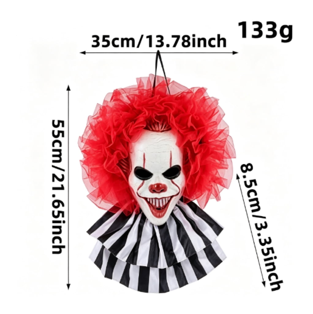 Halloween Wreath Front Door Hanger, Spooky Party Wall Decoration Red Color 1pc Set