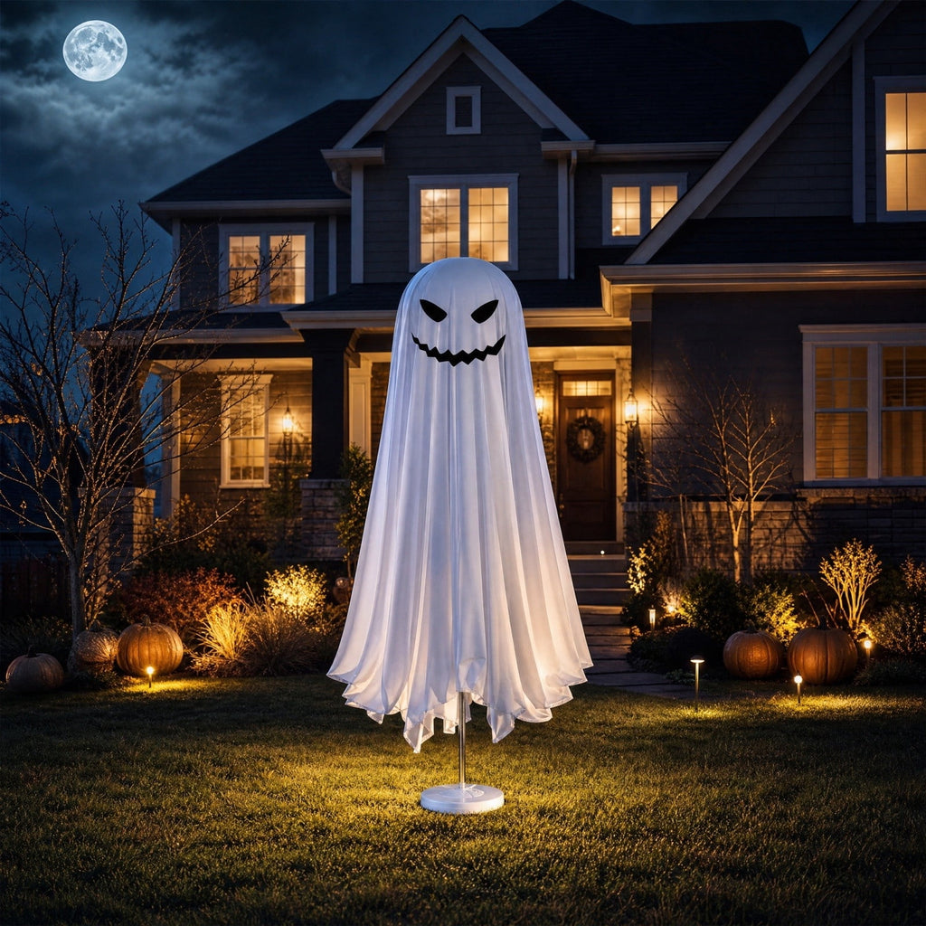 Aurorax Early Halloween Decorations Outdoor,Ghost Halloween Decoration 2 ft Realistic Waterproof Ghost Decor for Front Porch Yards Gardens Lawn Black