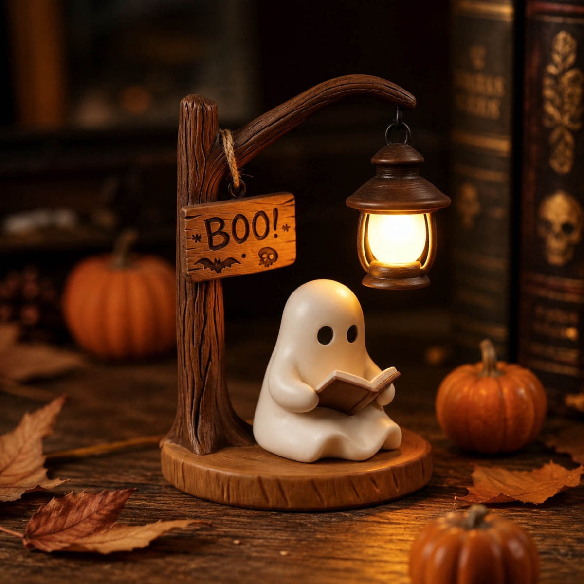 Gifts Under $20 Ghost Campfire Night Light, Flickering Flame Nightlight, Halloween 3D Cute Spooky Marshmallow Ghost Decoration for Bedroom, Spooky Season Home Halloween Decor for Ki*ds Adults