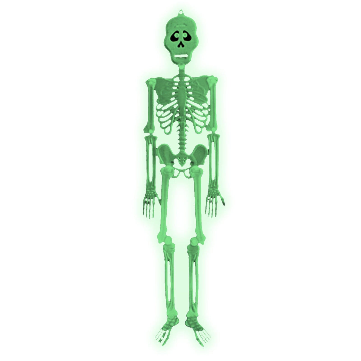 Zatoumnr 4pcs Halloween Small Skeletons Decoration 7.9 Inch Glow in The Dark Plastic Skeletons Figurine Luminous Pose able Mini Skeleton for Halloween Party Favor Decor