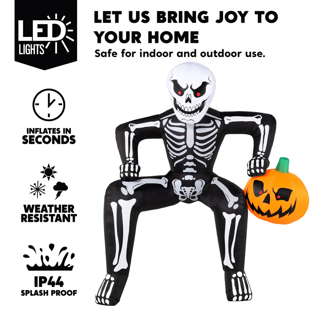 Joyfy 4.5 FT Halloween Inflatable Decorations Outdoor Scary Flying Ghost Broke Out from Window with Built-in LED Blow Up Inflatable for Window Decoration Yard Garden Lawn Decor