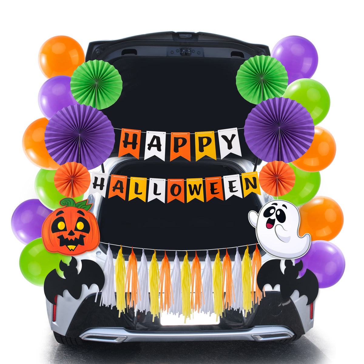 Joyfy Halloween Trunk or Treat Car Decorations Kit,Halloween Car Decorations Car Archway with Happy Halloween Theme
