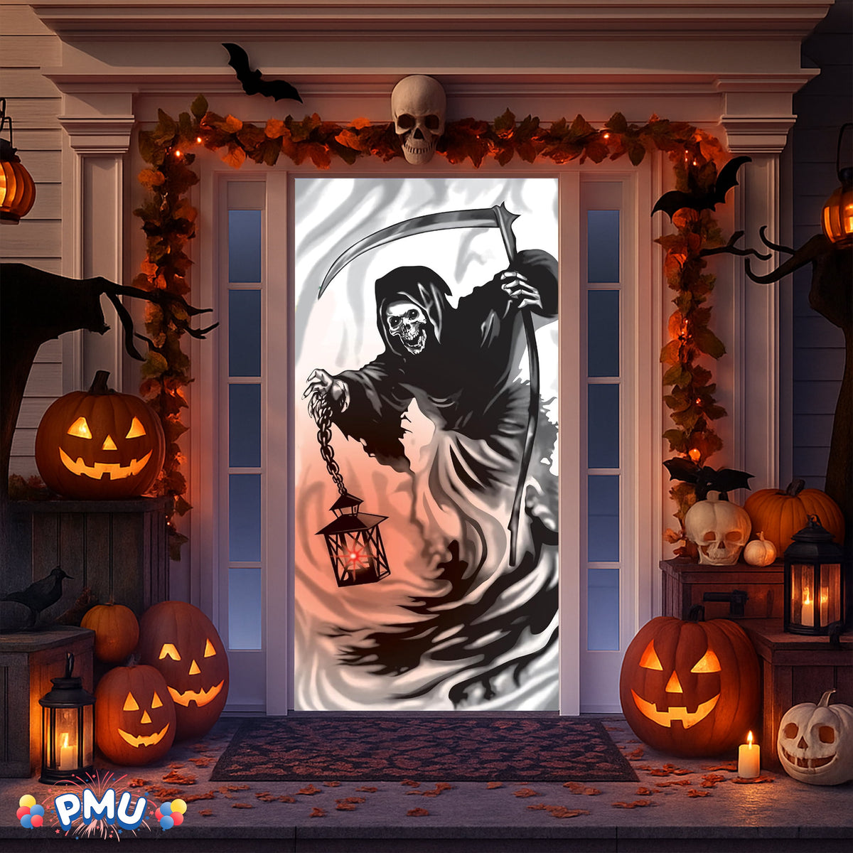 PMU Halloween Bathroom Door Cover, Halloween Decor, Door Decor