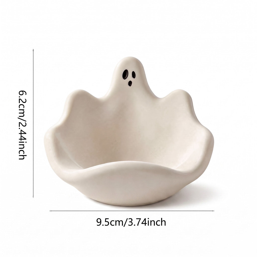 Diceymbol Halloween Pumpkin Snack Bowl Stand Collapsible Broomstick Candy Tray for Cupcakes & Desserts, Resin Serving Platter with Ceramic Pumpkin Bowls