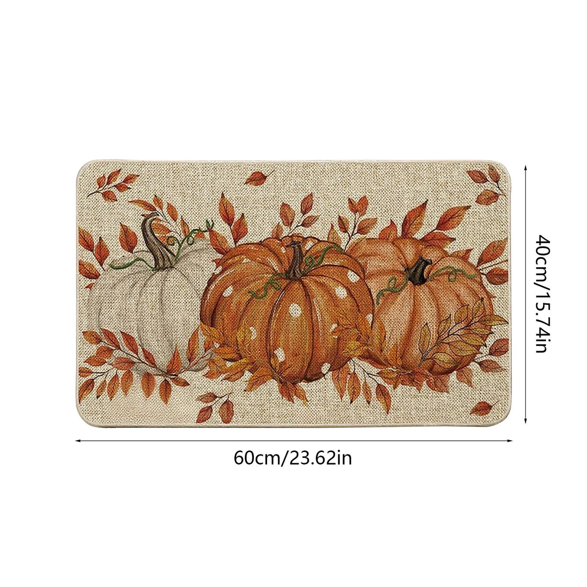 Halloween Door Mat Pumpkin Absorbent Skidproof Mat 23.62x15.35in Polyester Skidproof & Water Absorbent for Front Door Bathroom Kitchen Entryway Halloween Door Mat by MPOISVA