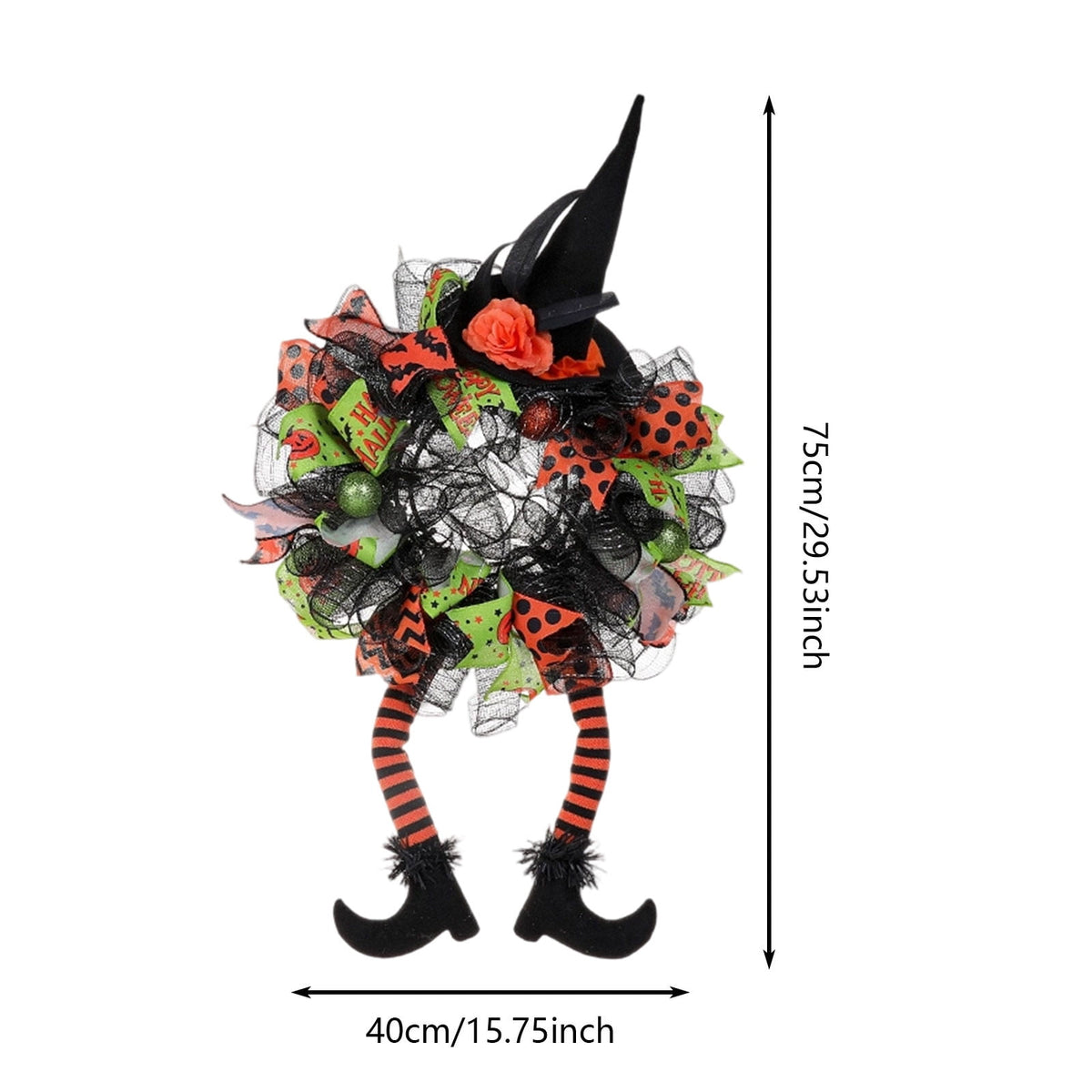 DGMIOCS Halloween Door Witch Wreaths,Burlap Outdoor Front Door Witch Wreath for Home Indoor Outdoor Party