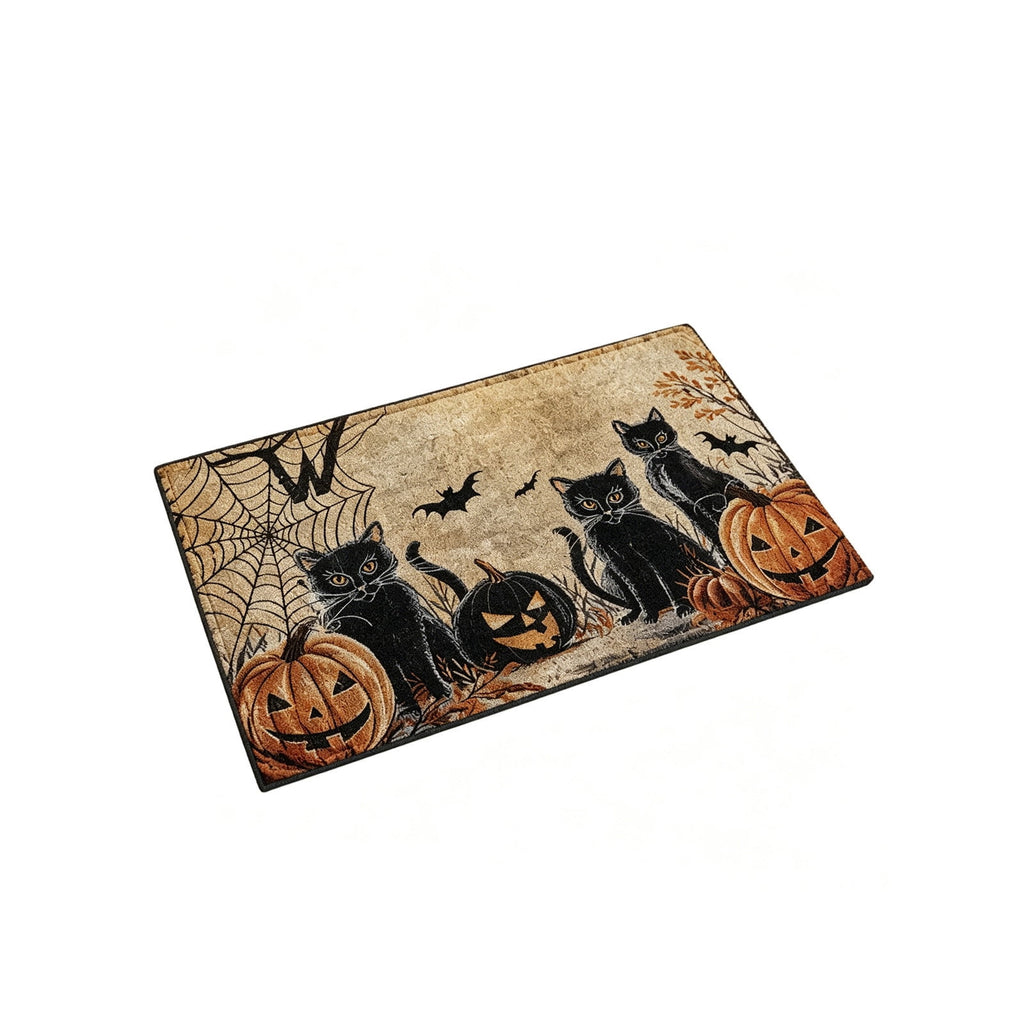 Halloween Dog Door Mat 16x24", Golden Retriever Ghost Pumpkin Welcome Rug for Porch, Halloween Outdoor Decorations