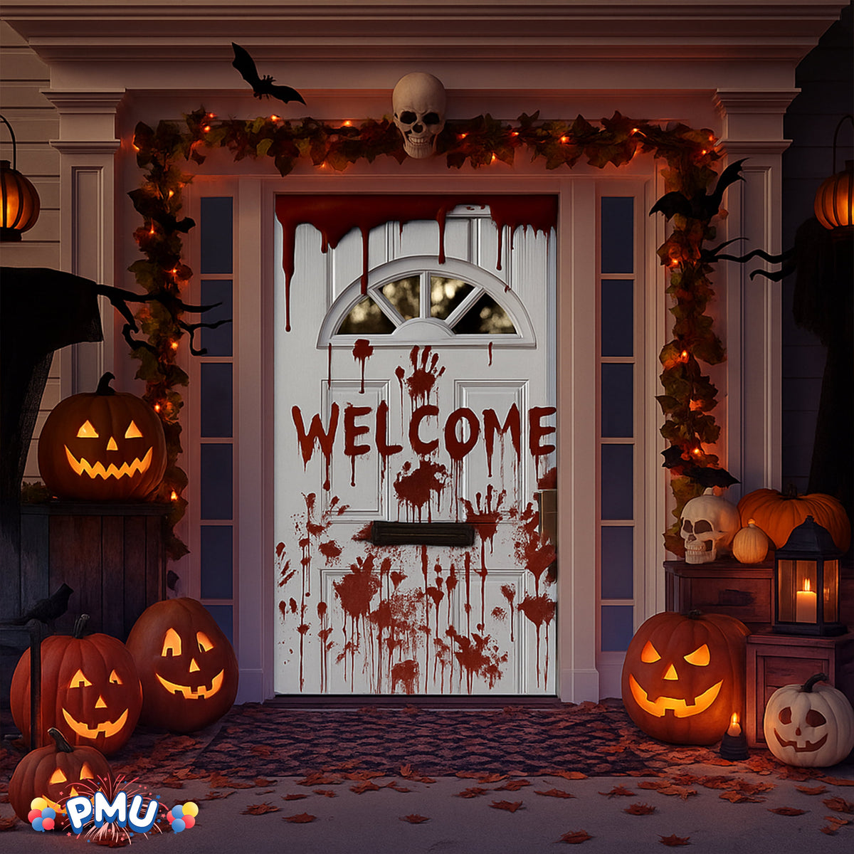 PMU Halloween Bathroom Door Cover, Halloween Decor, Door Decor