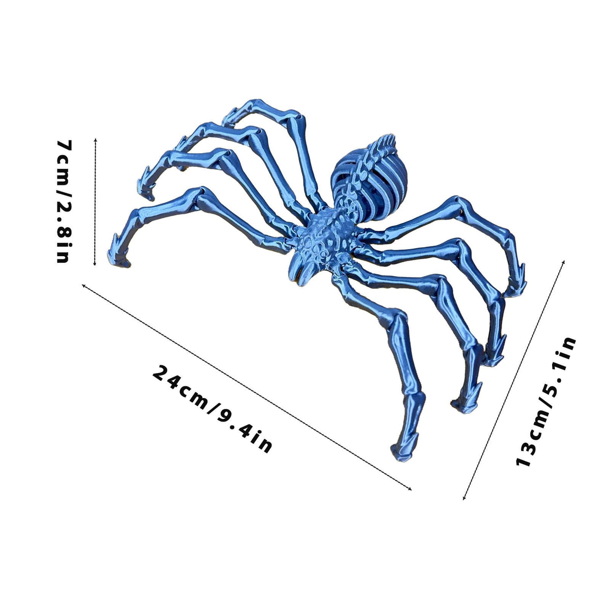 3D Printed Hell Skeleton Wolf Spider, Movable Contraction Spider Toy Ornament, Halloween Spider Decorations, Desktop 3D Printed Wolf Spider Toy for Halloween Decor