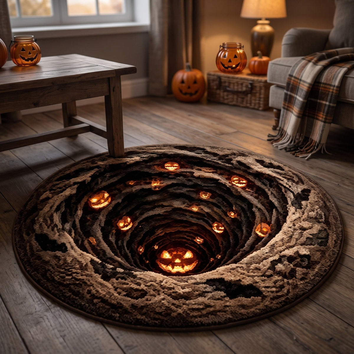 Halloween Dog Door Mat 16x24", Golden Retriever Ghost Pumpkin Welcome Rug for Porch, Halloween Outdoor Decorations