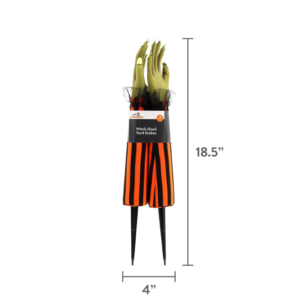 Witch Hand Yard Stakes Outdoor Decorations, Multicolor, 18.3", 2 Count, Halloween by Way To Celebrate