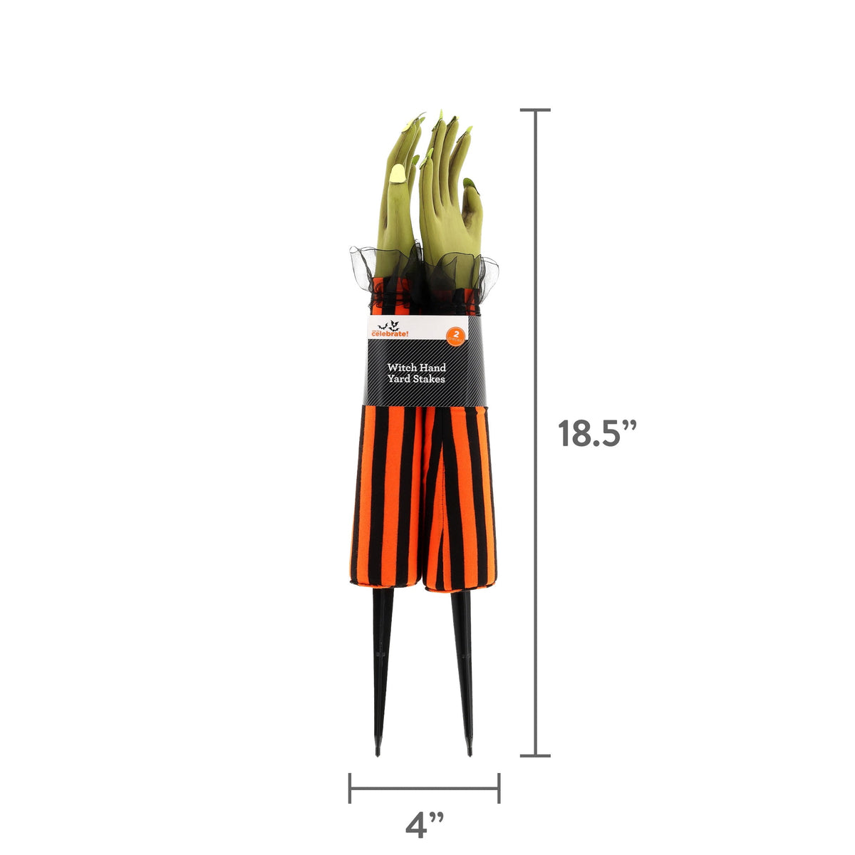 Witch Hand Yard Stakes Outdoor Decorations, Multicolor, 18.3", 2 Count, Halloween by Way To Celebrate