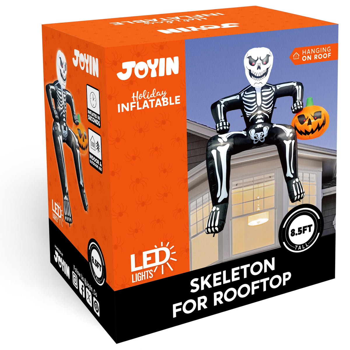 Joyfy 4.5 FT Halloween Inflatable Decorations Outdoor Scary Flying Ghost Broke Out from Window with Built-in LED Blow Up Inflatable for Window Decoration Yard Garden Lawn Decor