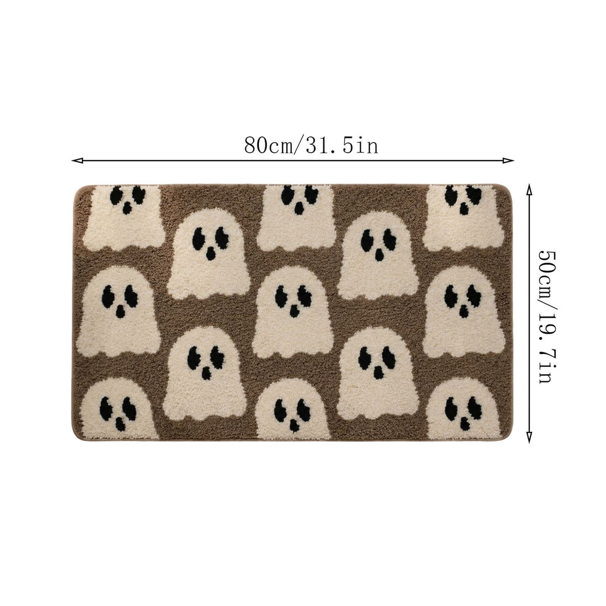 WWC Halloween Door Mat, 32x20 inch Halloween Decor Thick Non Slip Ghost doormat, Entryway Rug for Fall Party Indoor Outdoor Front Porch