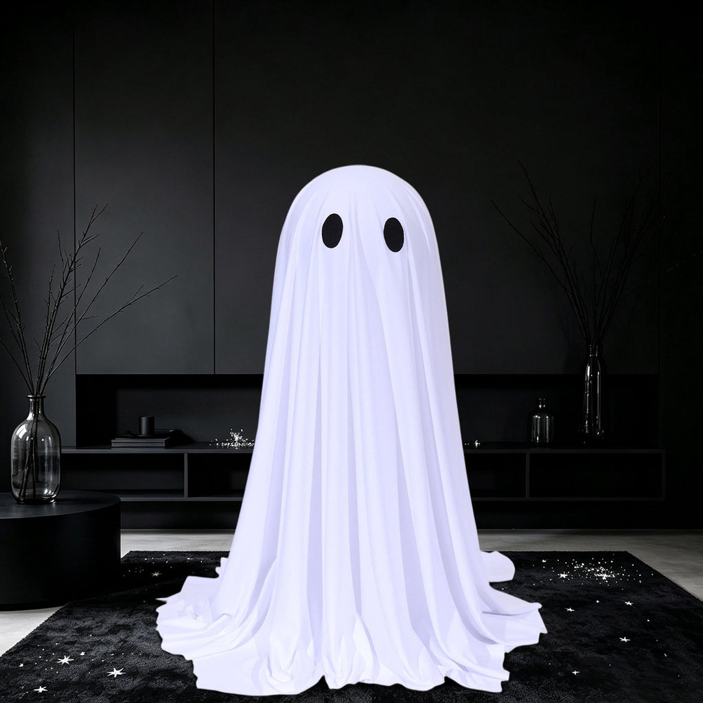 Aurorax Early Halloween Decorations Outdoor,Ghost Halloween Decoration 2 ft Realistic Waterproof Ghost Decor for Front Porch Yards Gardens Lawn Black