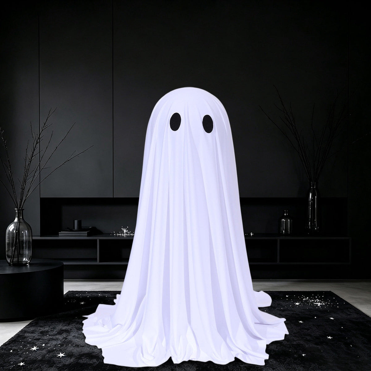 Aurorax Early Halloween Decorations Outdoor,Ghost Halloween Decoration 2 ft Realistic Waterproof Ghost Decor for Front Porch Yards Gardens Lawn Black