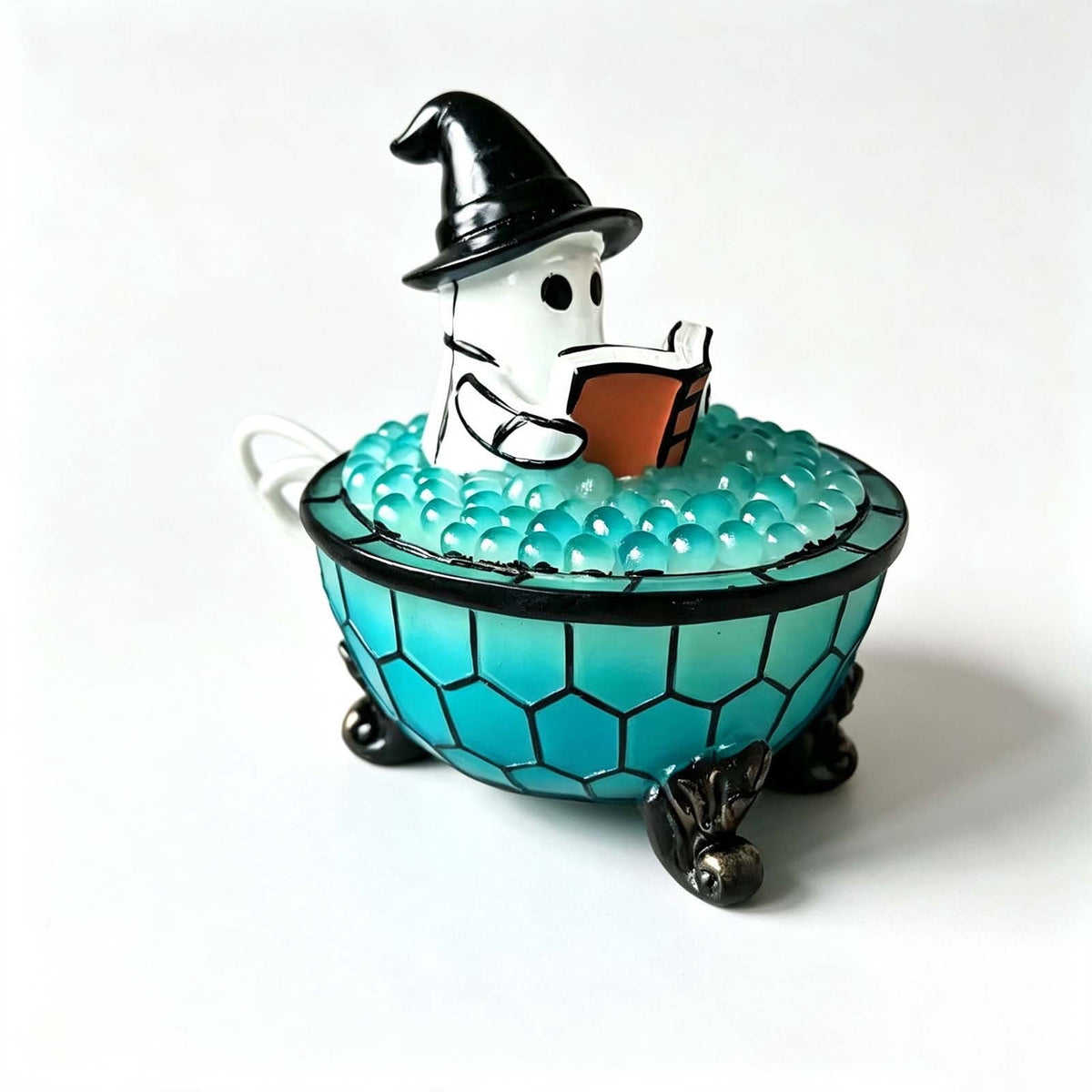 Diceymbol 11.81 Inch Halloween Ghost Night Light, Witch Hat Ghost Lamp with Jack O Lantern, Halloween Decorations Indoor for Table Mantel Party Decor
