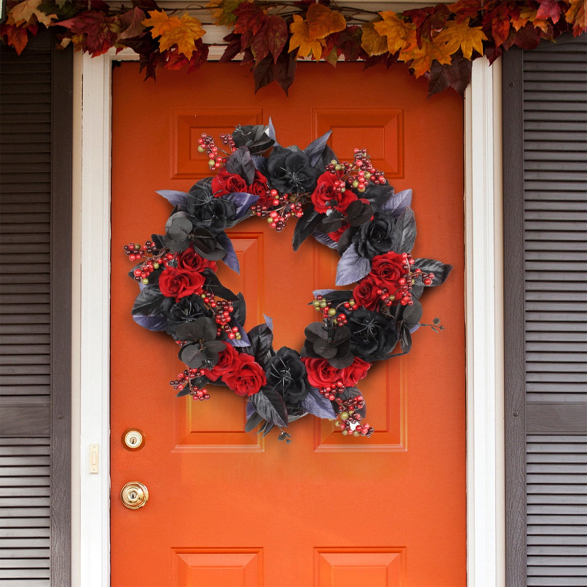 sruoe Wreaths for Front Door Clearance for Festival Outdoor Hanging Ornament, Halloween Thanksgiving Decor