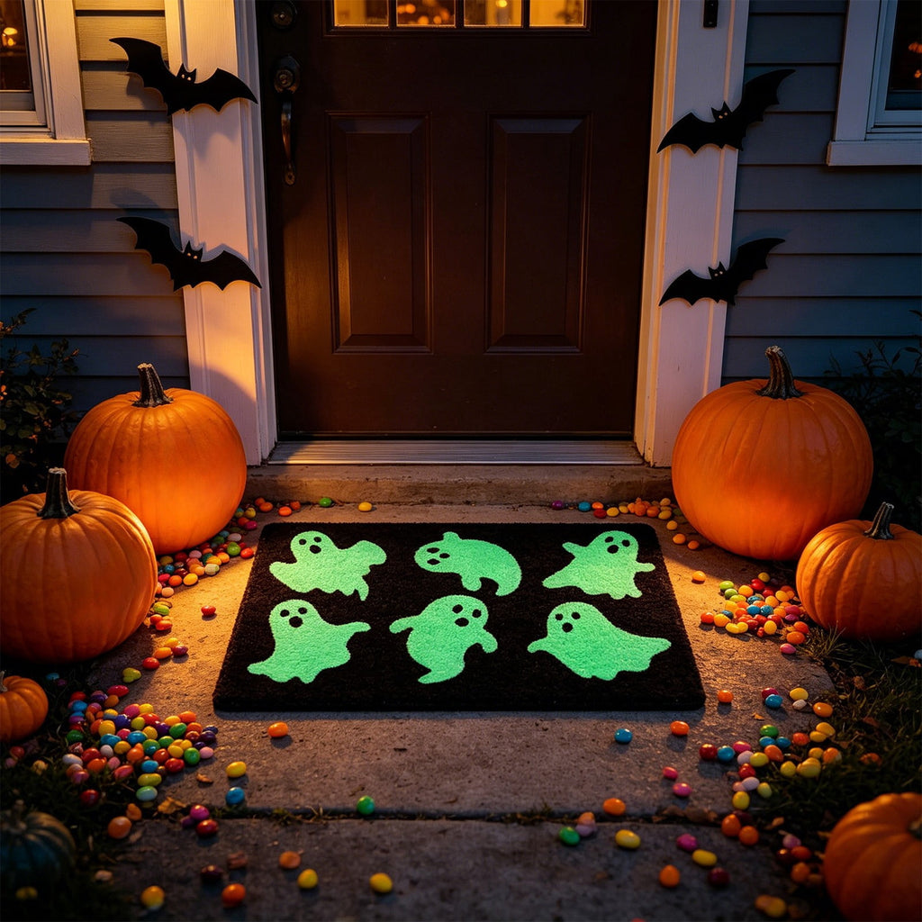 Halloween Pumpkin Doormat, Soft Non-Slip Indoor Outdoor Welcome Rug for Entryway Porch and Front Door