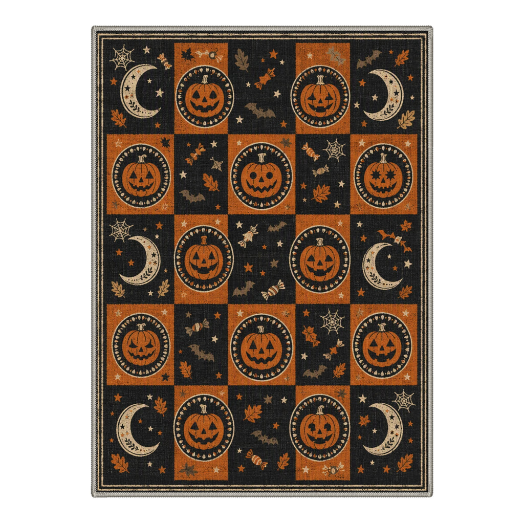 GENIMO 2'x3' Halloween Doormat, Washable Non Slip Soft Vintage Witch Outdoor Door Mat for Front Door Covered Porch Patio Entryway, Burnt Amber