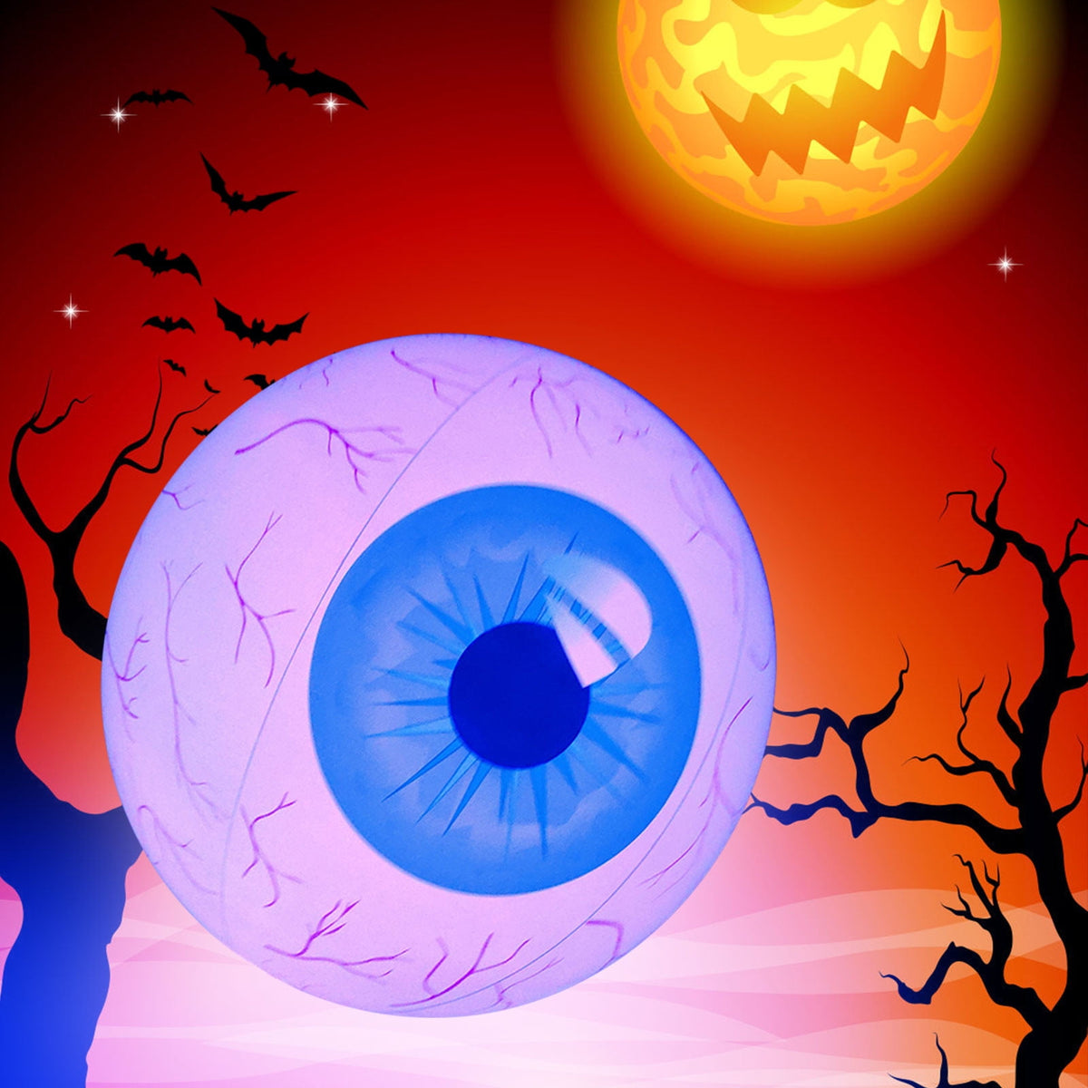 Loyerfyivos Halloween Eyeball Decorations Balloons,Eyeballs Blow Up Scary Bloodshot Eyeballs Indoor Outdoor Garden Halloween Decors for Lawn Party (A)