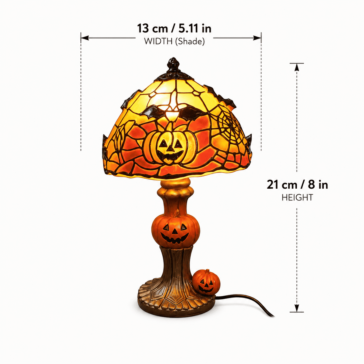 Diceymbol 11.81 Inch Halloween Ghost Night Light, Witch Hat Ghost Lamp with Jack O Lantern, Halloween Decorations Indoor for Table Mantel Party Decor